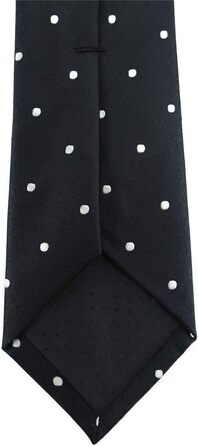 Краватка TigerTie шовкова вузька з візерунком в крапку (Чорно-біло-срібна)