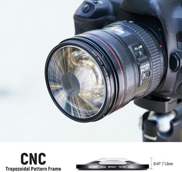 Фільтр NEEWER для камери з ефектом розділеного діоптрія (67мм, спіральний гало), лінійний призма K9, аксесуар для об'єктива