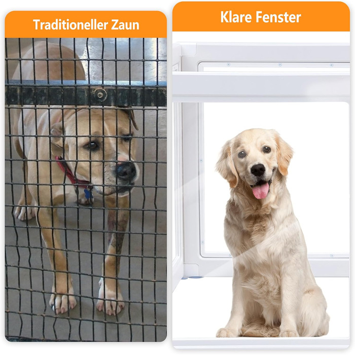 Кізовий забіг Citylife 8-TLG: 60 см, розкладний, з дверцятами, для собак, котів, кроликів, рухливий, антиковзаюча поверхня