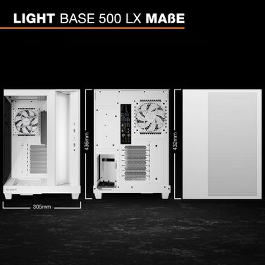 Корпус ПК be quiet! Light Base 500 LX: повністю скляна передня та бічна панелі, Dual Chamber, 4 вентилятори Pure Wings 3 PWM, без RGB, задній порт