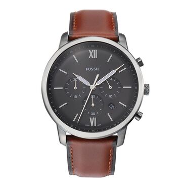 Годинник чоловічий Fossil Neutra Chronograph, кварцовий, шкіряний ремінець коричневий/сірий