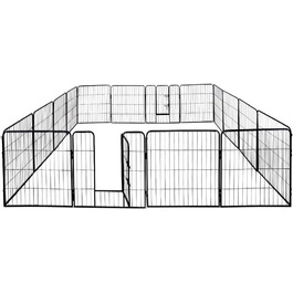 Клітка для цуценят Petigi, вольєр з порошковим покриттям, складана, розмір вічка 47 мм, для використання в саду, розмір (Ш x В): 80 x 100 см