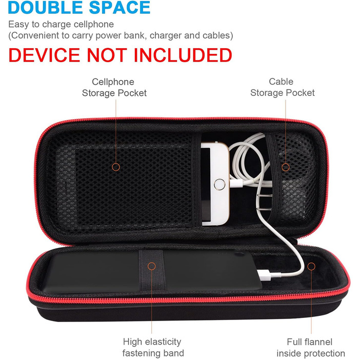 Чохол-сумка для повербанку Eva Hart: Anker PowerCore 26800/20100/20000mAh, EasyAcc 20000mAh, Charmast 26800mAh, SKYNEW. Захисний кейс, кабель USB, навушники (25x10x5 см)