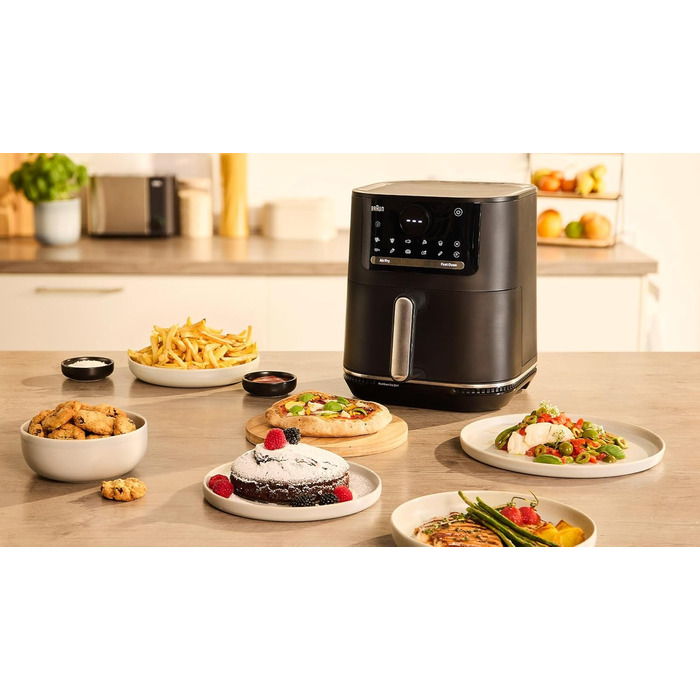 Фритюрниця електрична Braun MultiFry 5 HF5030 6л з технологією RealAir, чорна - Аерофритюрниця без PFAS, сенсорне управління, 1700 Вт
