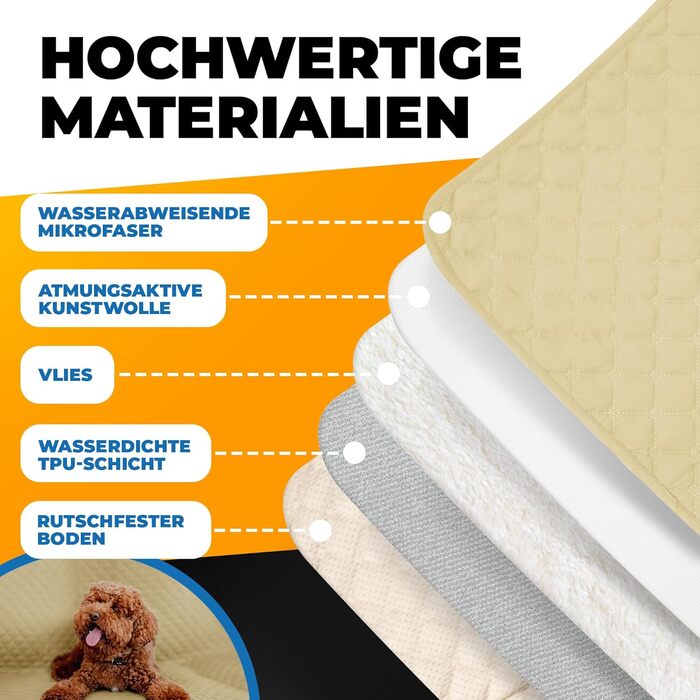 Водонепроникний коврик для собак SympaTierisch - захист дивану та ліжка - великий розмір (175 x 75 см) - бежевий - легко прати