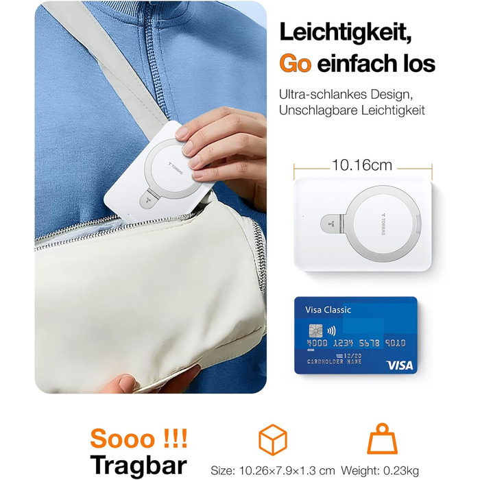 TORRAS Power Bank 5000mAh з MagSafe, 22.5W PD, USB-C, для iPhone 17 Pro Max та інших моделей