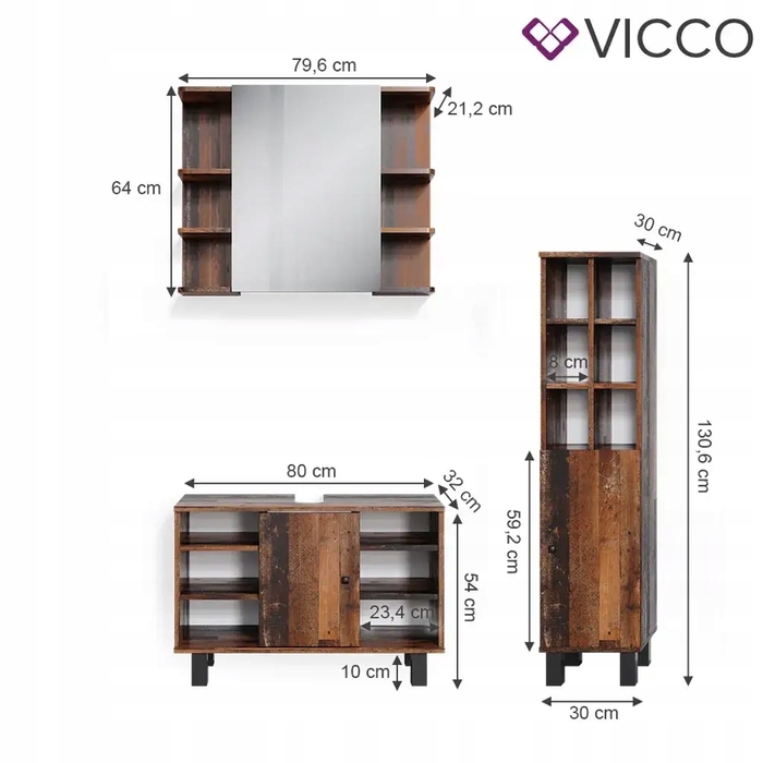 Комплект меблів для ванної кімнати FYNN OLD VICCO