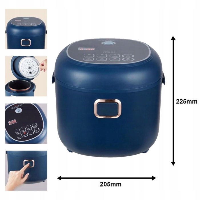Автомобільна рисоварка 2 л, 200 Вт, 12В/24В, 8 програм приготування