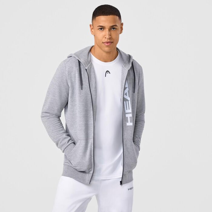 Чоловіча толстовка на молнії Head Club Original Hoodie Fz, сірий меланж, розмір 3XL