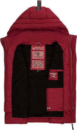 Легка перехідна жилетка ARIKOO Daen з капюшоном, стеганий жилет Taisaa XS-3XL (XS, Blood Red)