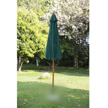 Сонцезахисний парасоль з дерева Outsunny Holzschirm Garten Sonnenschirm Balkonschirm 2,5 м Темно-зелений | Aosom