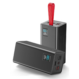 Портативний зарядний акумулятор Upgrade 90000mAh з LED дисплеєм, USB-C, 5 виходами та 2 входами, 30W PD, червоний