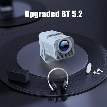 Android 13 проєктор Smart Beamer з офіційними ТВ-додатками, голосовим асистентом, роздільною здатністю 1080P, яскравістю 12000 люмен, 5G WiFi, автоматичною корекцією трапеції для домашнього кінотеатру/відкритих просторів, білий колір