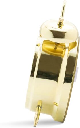 Acctim Saxon Mechanical Double Bell Alarm Clock, Brass, Metal, 16.5 x 12 x 5.5 cm