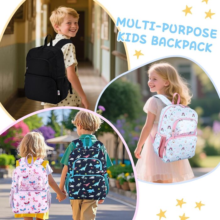 Дитячий рюкзак RAVUO для дівчаток та хлопчиків, шкільний рюкзак з нагрудним ременем, рюкзак для дітей 3-8 років, рюкзак у формі єдинорога/динозавра, для дошкільного віку та 1 класу