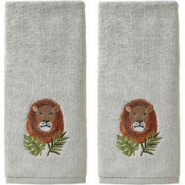 SKL Home Vern Yip Jungle Cats Toothbrush Holder, Ceramic, White (Lion Hand Towel Set)