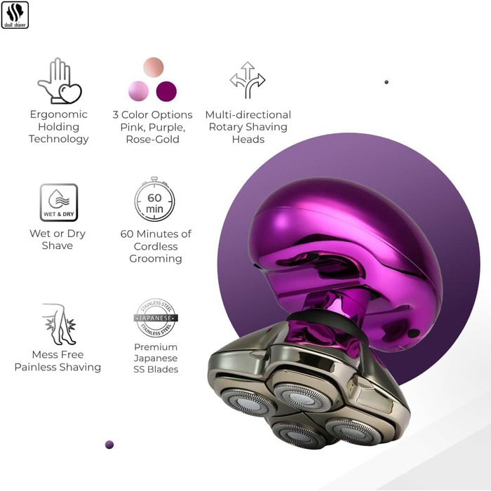 Триммер для тіла та голови Skull Shaver Butterfly Kiss Pro Lila – жіночий електричний триммер, найкращий подарунок для жінок