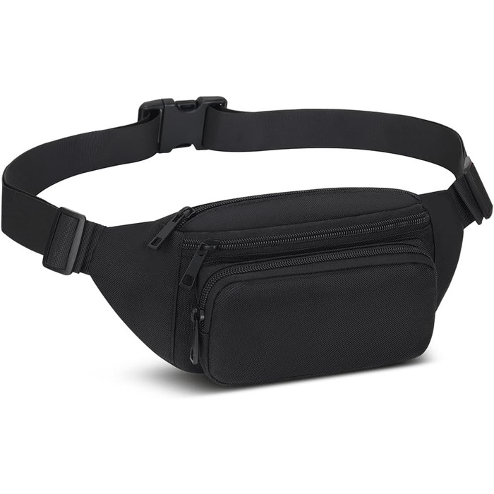 Чоловіча/жіноча поясна сумка Bauchtasche (Чорна) - спортивна, для подорожей, прогулянок з собакою