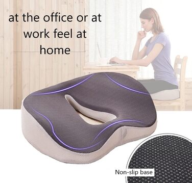 Подушка ортопедична Coxis з піни Memory Foam для офісного крісла, автомобіля, кухні: підтримка спини, геморою, при анальних тріщинах