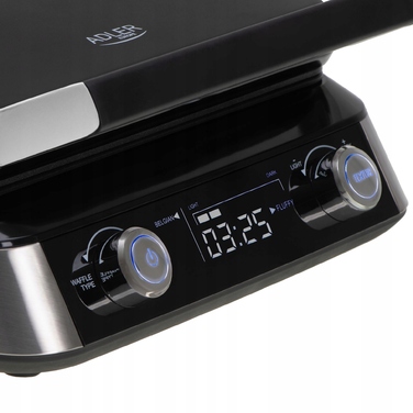 Вафельниця Adler AD 3084, 2400 Вт, LCD-дисплей, 5 програм, чорна
