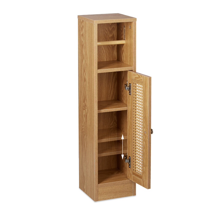 Relaxdays freestanding toilet paper holder, wood-look