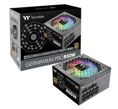 Блок живлення Thermaltake Hamburg Germanium Pro 850W, ATX 3.1, PCIe 5.1, 80 Plus White, низький рівень шуму
