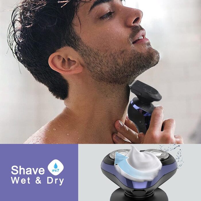 Електричний гоління для чоловіків Amurhey 5-в-1, тример для бороди, 3 насадки, 99 хв роботи, для мокрого та сухого гоління, станція зарядки, подарунок для чоловіків