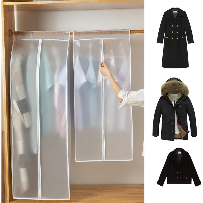 2 шт. Пранці для одягу GQC, великі, пилонепроникні, з PEVA, для зберігання одягу (60*50*90см / 60*50*110см)