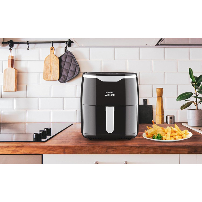 Фритюрниця повітряна VERTENZ Taste 50 XL, 5 л, 8 автоматичних меню, 1400 Вт, LED-touchscreen, антипригарне покриття, без олії, чорна