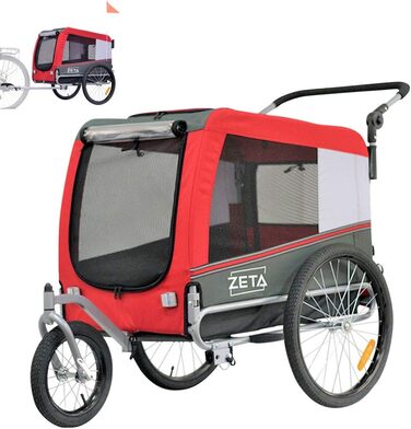 PAPILIOSHOP: Причіп для собак та котів, візок для тварин – 3 розміри, стабільний, комфортний, практичний (червоний)