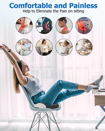 Подушка для сидіння Xespis для офісного крісла, Memory Foam, ортопедична, для спини та сідниць, сіра