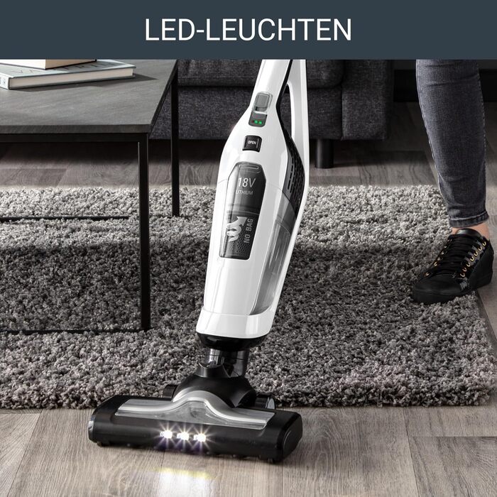Rowenta RH6737 Dual Force 2-in-1 Cordless Stick Vacuum | Integrated Handheld Vacuum | Foldable Handle | Very Lightweight – Only 2.5 kg | LED Lighting | White