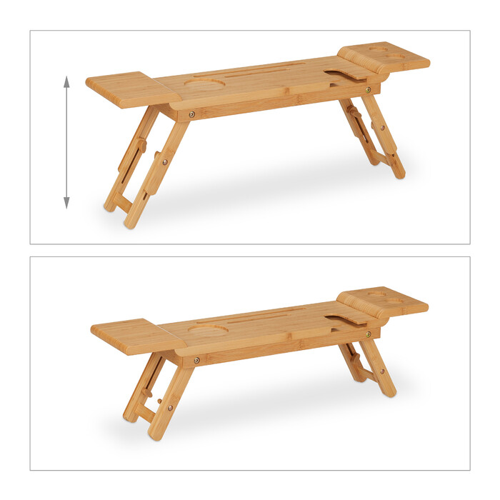 Relaxdays Bamboo Bathtub Caddy with Feet