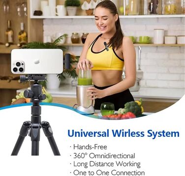 Беспроводной петличный микрофон 2St для iPhone/iPad: Plug-and-Play, шумоподавление, для видеоблогинга, YouTube, TikTok (2 шт.)