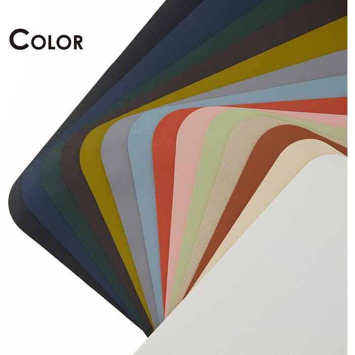 Підкладка для столу з екошкіри, 80x40 см, синього кольору - антиковзаюча, для офісу та дому