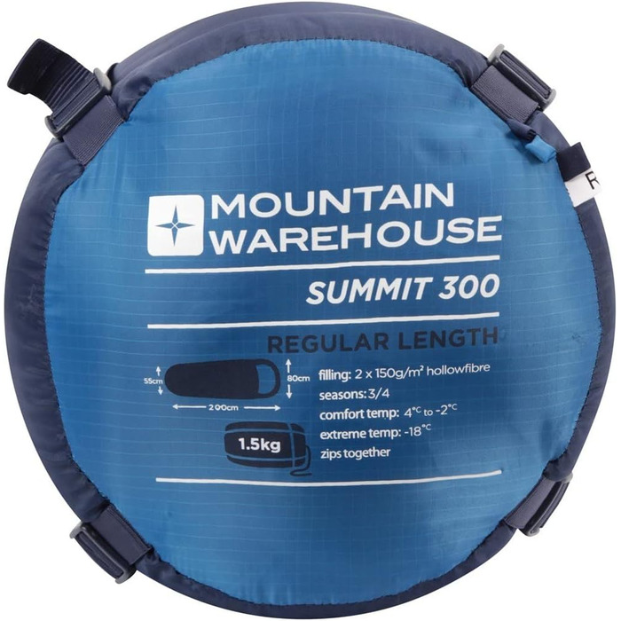 Сплячий мішок Mountain Warehouse Summit 300 - 3/4 сезону, ізольований, кобальт