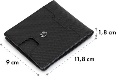 Портмоне ZNAP® Slim Wallet: картхолдер для чоловіків з RFID захистом (Flapp Carbon, 8 карт)