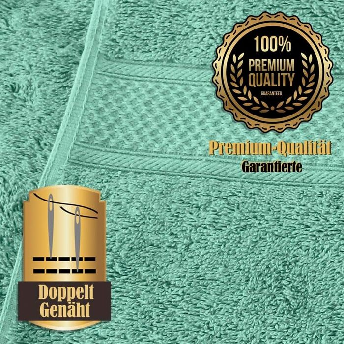 Набір рушників LEBENGOOD 10 предметів, 100% бавовна, Oeko-TEX, м'які та гігроскопічні (2 банні, 4 для рук, 4 рукавички), колір Aqua