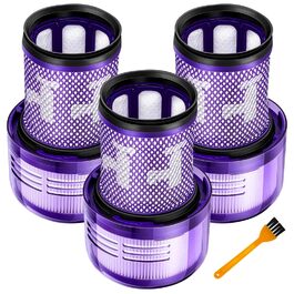 Фільтр HEPA для пилососа Dyson V12 Detect Slim (971517-01) - 3 шт + Щітка для очищення