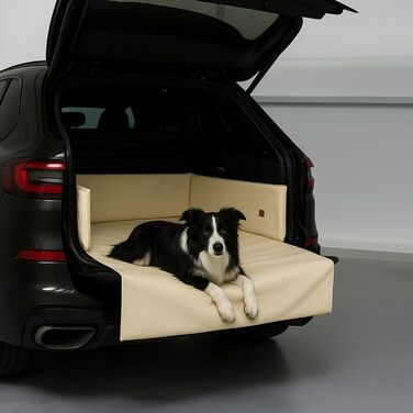 Килимок для собак у багажник Golden Dog, захист сидінь авто, штучна шкіра, 110 x 90 см, кремовий