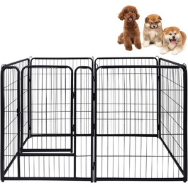 Набір вольєрів для собак SUBTLETY (6 шт.) з дверима та ґрунтовими анкерами. Freilaufgehege, загородження для собак, вольєр для цуценят, портативний вольєр для тварин, для саду та кемпінгу. Стійкий до погодних умов.