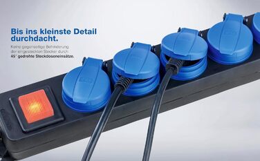 Розподільна коробка з вимикачем Schwabe, 5-fach, 4.5м, IP44, 16A, 230V, для зовнішнього використання