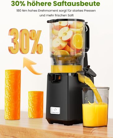 Шнекова соковижималка LINKChef Slow Juicer, 250Вт, для цілих овочів та фруктів, широкий отвір 130мм, чаша 1.8л, з функцією реверсу, без BPA