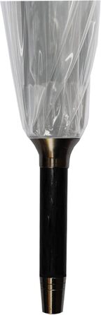 COLLAR AND CUFFS London Transparent Auto Open Windproof Umbrella - Fiberglass Reinforced Stock Umbrella for Men & Women - Black Trim - Non-Slip Grip