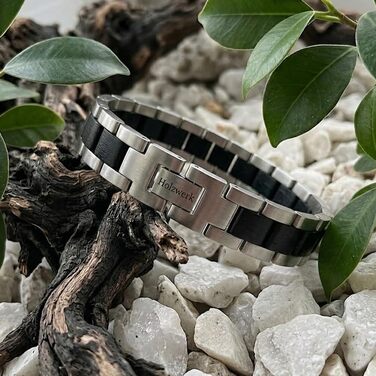 Браслет дерев'яний Holzwerk KALKSEE Natur: чоловічий та жіночий, регульований, синьо-коричневий, з коробкою для зберігання