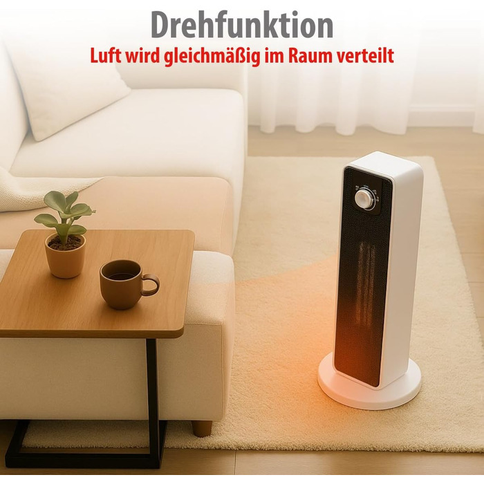 Електричний обігрівач та вентилятор Alpina - Турбо вентилятор з пультом та таймером, 2000W, регулювання температури 15-35°C