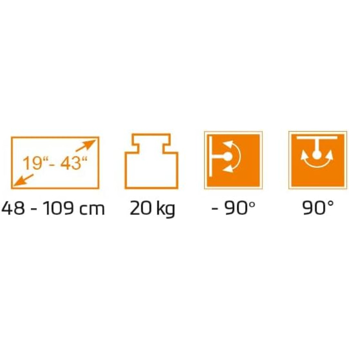 Настінний кріплення для монітора My Wall HL45-3L, 58-140 см (23-55 дюймів), чорний, регульований (нахил, поворот)