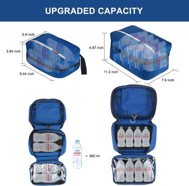 Сумка-органайзер для душу Jieei, водонепроникна, для чоловіків та жінок, з 4 відділеннями, складна, компактна (L-синій, L)