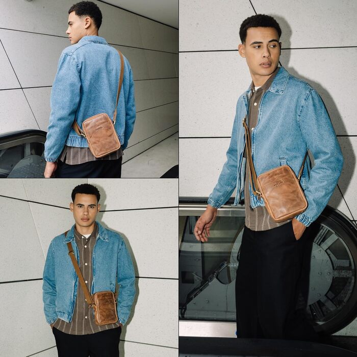 Чоловіча сумка через плече Berliner Bags Tom з натуральної шкіри, Camel, S