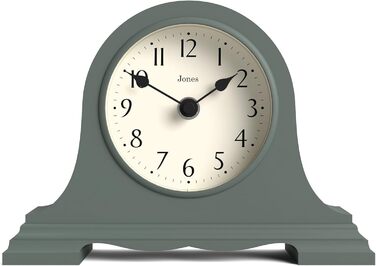JONES CLOCKS® Speakeasy Desk Clock | Classic Napoleon Hat Design | | Contemporary classic style for desk, table, shelf or bedside table (Green)